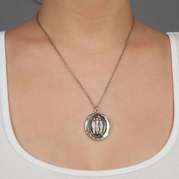 Pyrrha Three Graces Sterling Silver Talisman Necklace - Picture 9 of 10